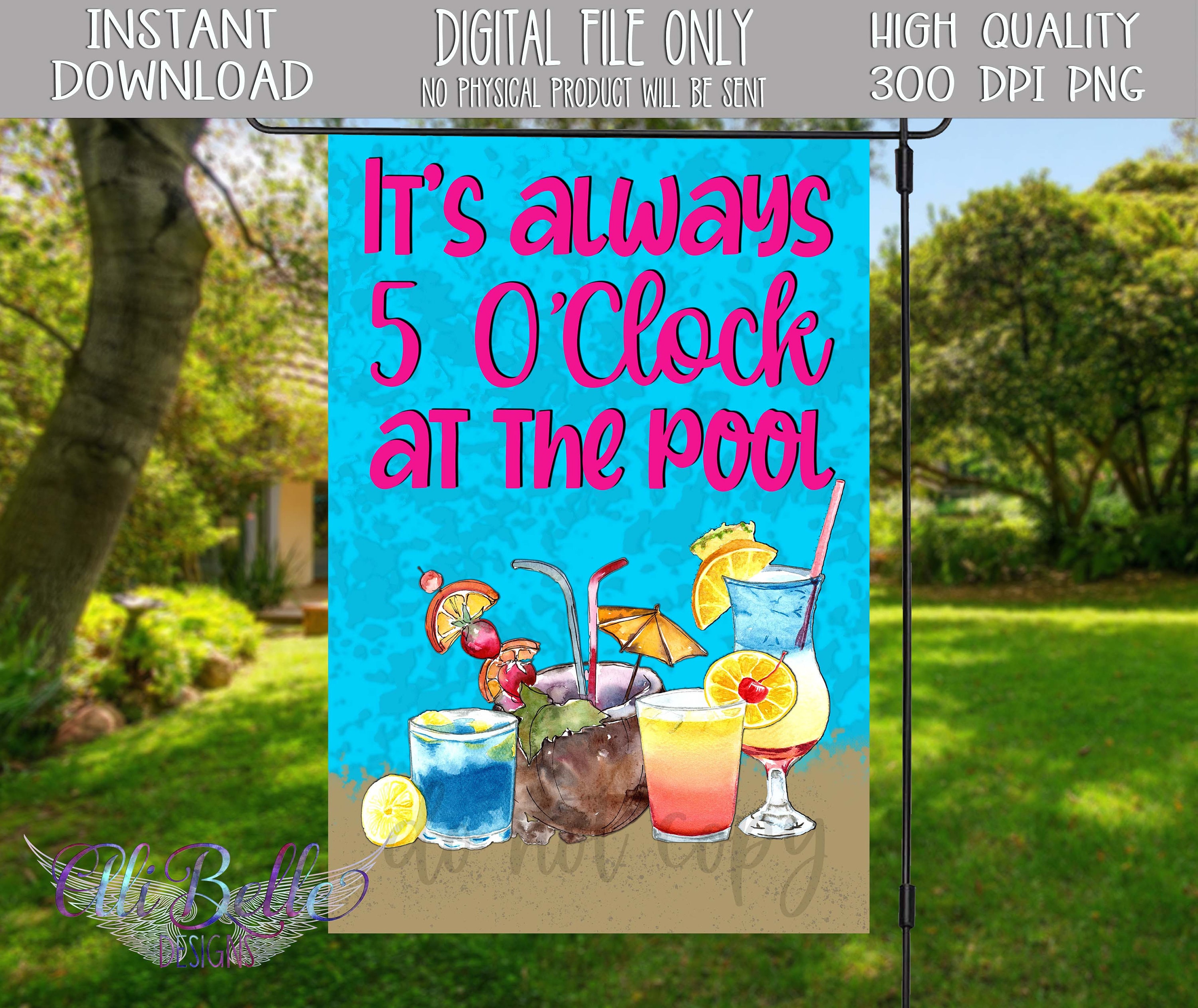 Pool Garden Flag Summer Garden Flag Digital Garden Flag Etsy