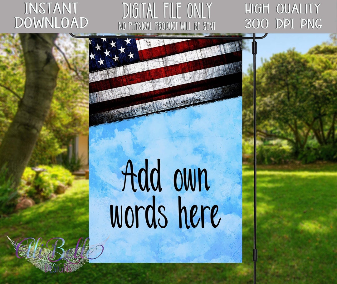 American Flag Garden Flag Design Garden Flag PNG Support Etsy