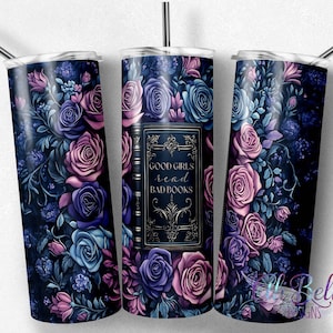 Envoltura para vaso de 20 oz con texto "Good Girls Read Bad Books", diseño de sublimación de Book Tok, PNG de libros, PNG de humor obsceno sobre libros, descarga digital, lectura