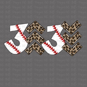 3 up 3 down Sublimation Design PNG| Baseball Sublimation| 3 up 3 down PNG |Leopard Baseball | 3 up 3 down Baseball png | Leopard Baseball