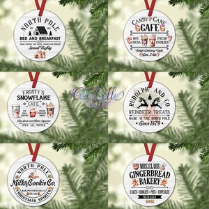 Christmas Ornament Bundle | Farmhouse| Vintage Christmas Ornament| Sublimation| Instant Download|  Christmas Round Ornament| North Pole