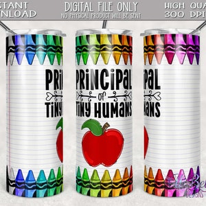 Smalle beker van 20 oz| 20 oz magere sublimatie bekersjabloon| Directeur van Tiny Humans| Schooldirecteur| Sublimatie downloaden
