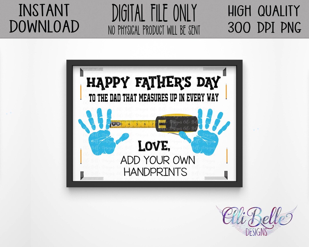 Tape Measure Father's Day Craft Dad Gift Handprint Gifts for Daddy From ...