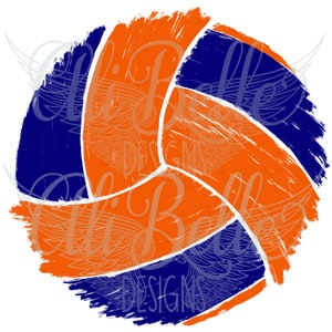Téléchargement de conception de sublimation de volley-ball | Conception par sublimation| Orange| Bleu| Dessiné à la main | Volley-ball| Téléchargement par sublimation