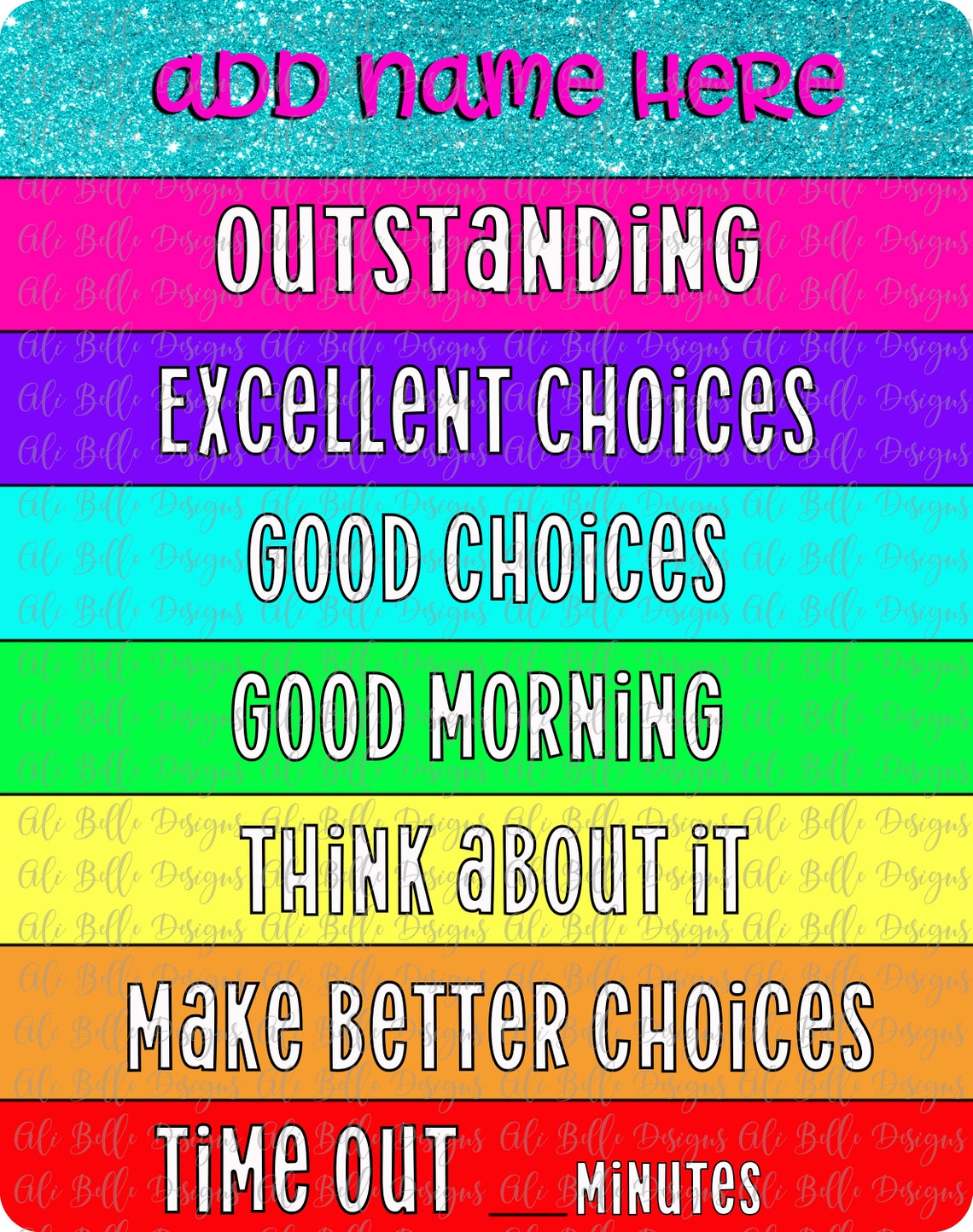 Behavior Chart Template Behavior Chart for Home Behavior Etsy