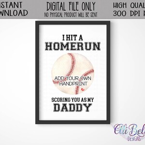 Artisanat de baseball pour la fête des pères| Cadeau papa empreinte de main | J'ai frappé un circuit| Papa | Artisanat d'empreintes de main| Souvenir d'empreinte de main| Bricolage | Papa MVP | Note