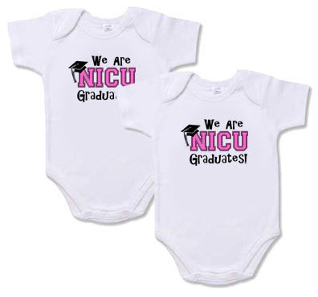 Twin Girl Clothing Set of 2 we Are NICU Grads Onesies for Twins Girls