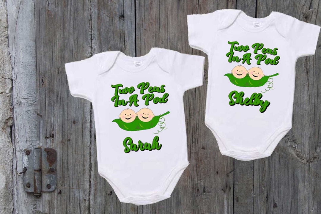 Twin Onesies Set of 2 two Peas in A Pod Onesies Etsy