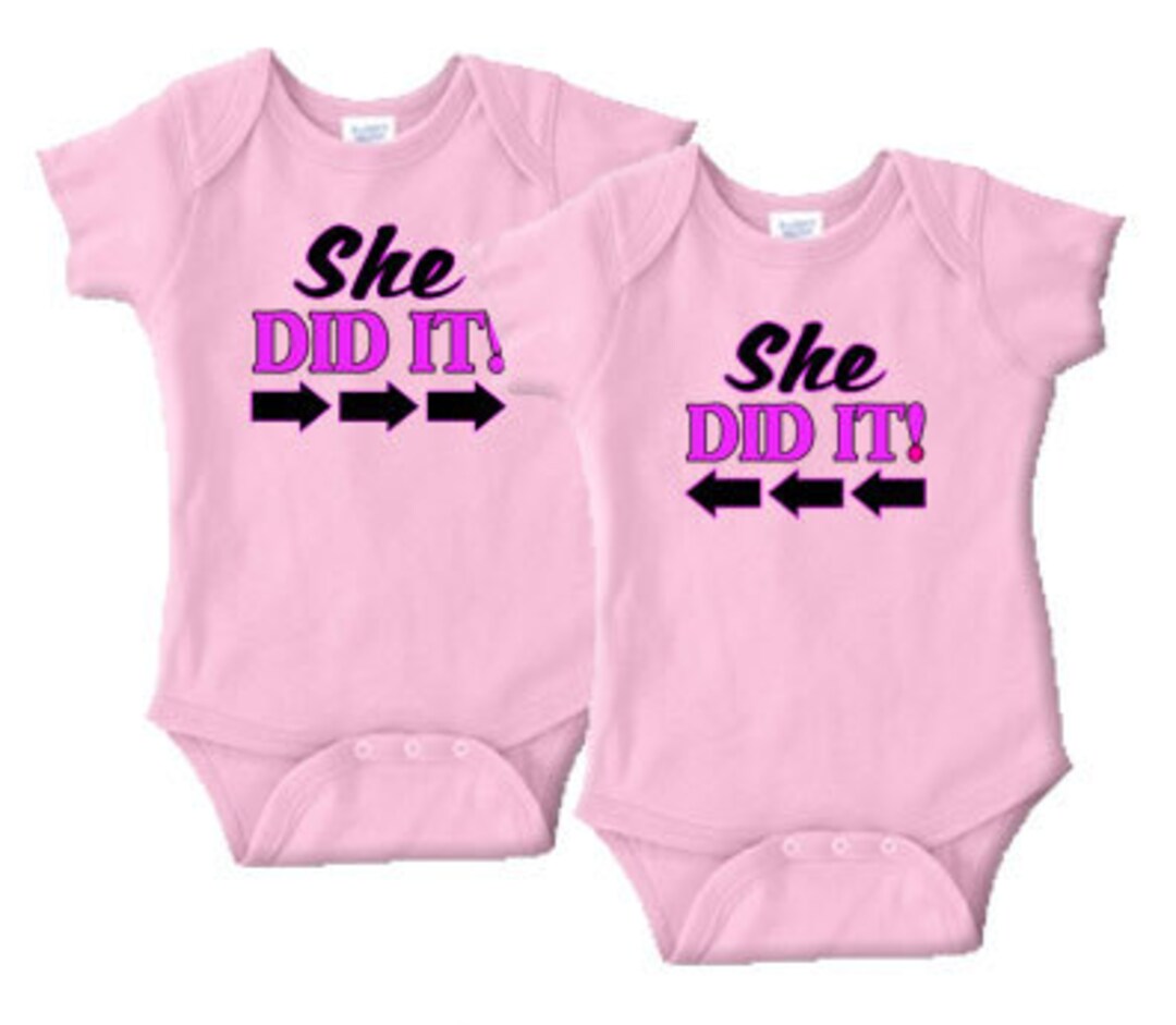 Twin Baby Clothing Set of 2 she Did It Onesies Etsy