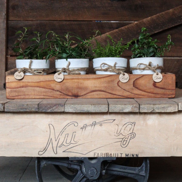 Herb Planter | Herbs | Cedar Box | Herb Tags | Herb Garden | Herb Box | Rustic Planter | Personalized Planter | Garden Box