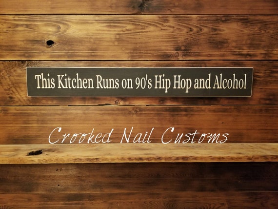 This Kitchen Runs On Sign Kitchen Signs Wooden Signs Etsy