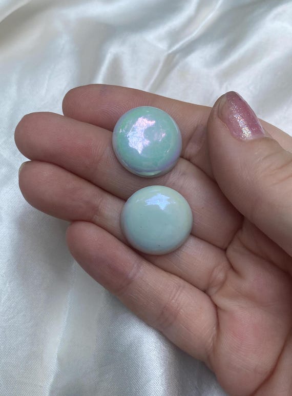 Blue Dome Iridescent Bubbles Studs Posts Statemen… - image 2