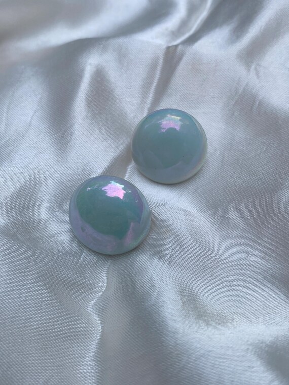 Blue Dome Iridescent Bubbles Studs Posts Statemen… - image 3