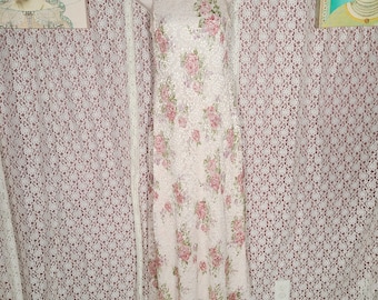 Vintage 90s J.B.S. ltd white floral lace sleeveless sun dress size 6