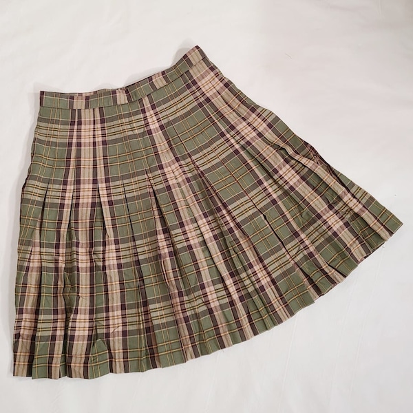 Jonathan green plaid pleated a line uniform tennis skirt size medium