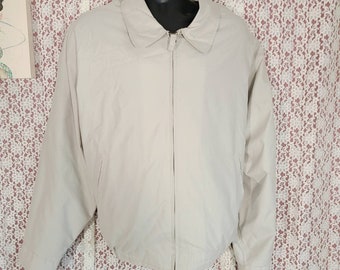 vintage 90s William Barry cream full zip windbreaker jacket size large mens