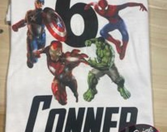 Superhero birthday shirt! All birthday numbers available! Personalized!