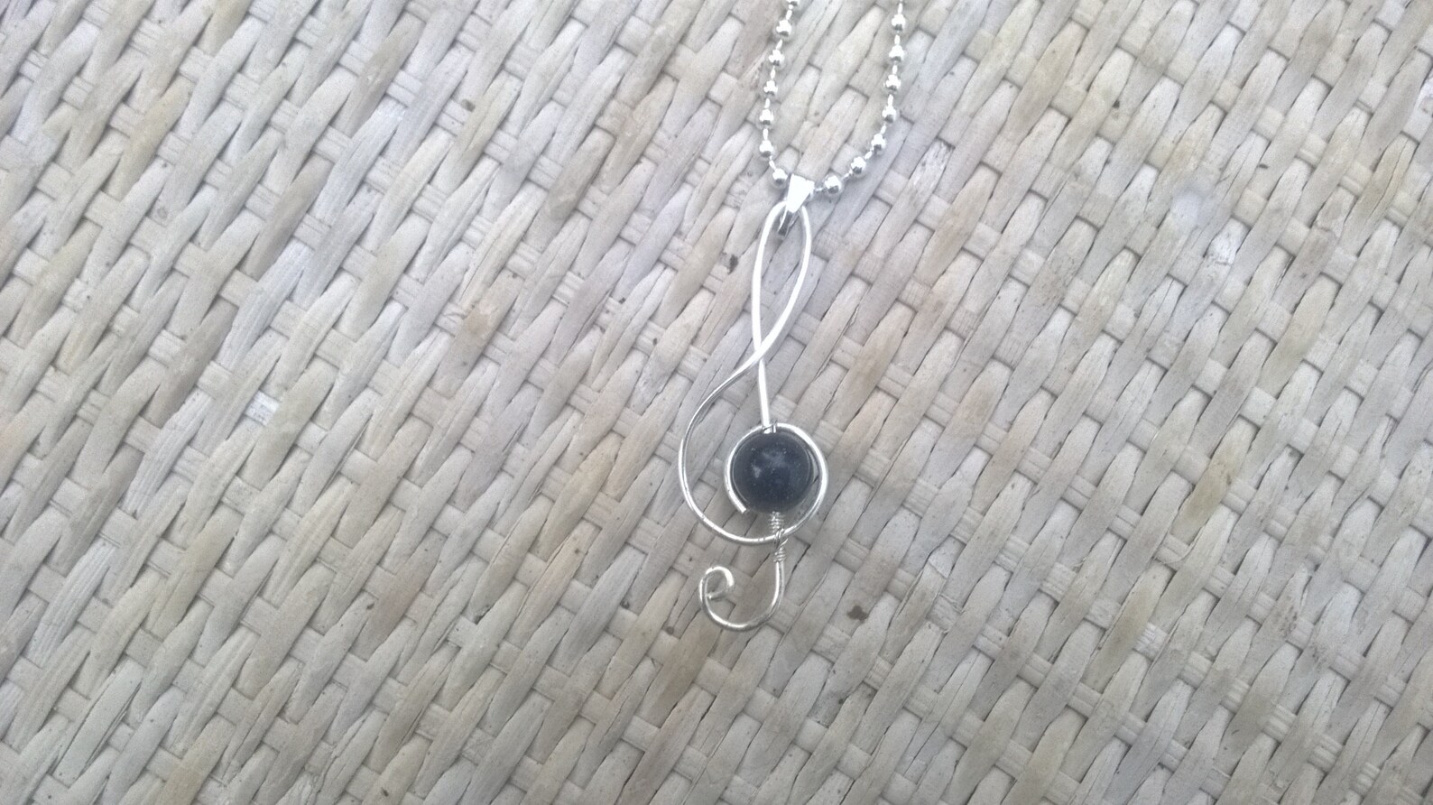 Musical Note Necklace Wire Wrapped Treble Clef Music Note Etsy UK