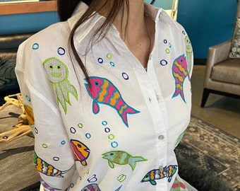 Fish blouse or cover up