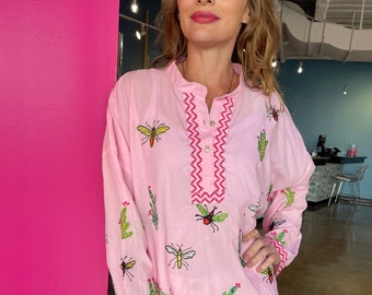 Pink Cactus and Honey Bee Shirt