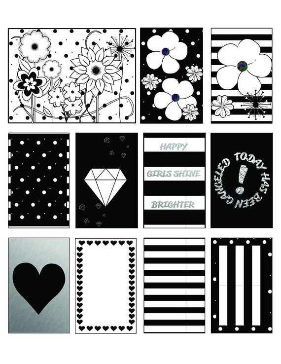 big black white floral full box printable stickers for big etsy