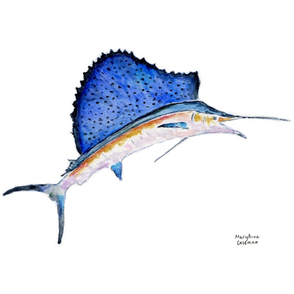 Swordfish Print Etsy