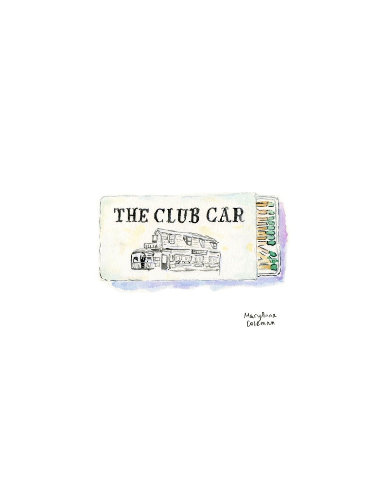 Club Car Matchbook (Nantucket) 8x10