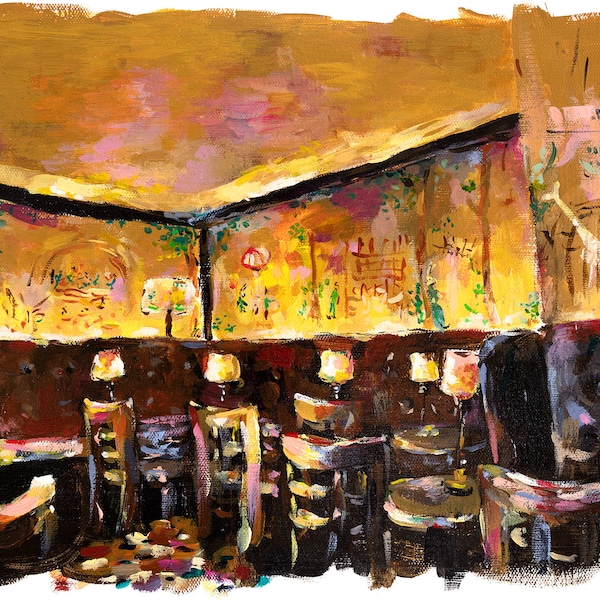 Bemelmans Bar Scene - #3 - Acrylic Paint