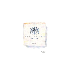 May include: A vintage, white, rectangular box with a blue floral design and the text "RIY VERBENO KOHLER" printed on it.