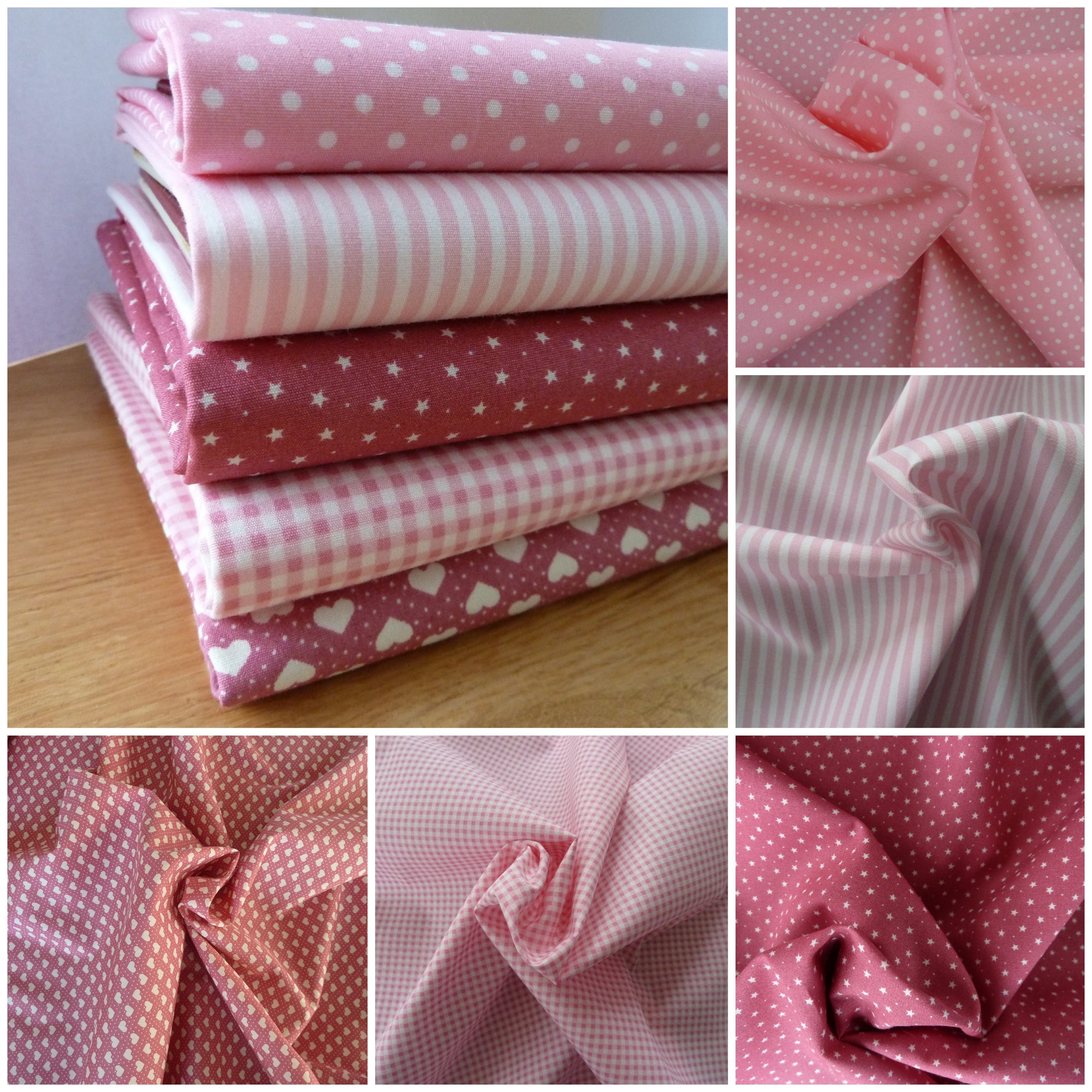 5 FAT QUARTER BUNDLE favourite florals dusky pinks /& ivory 100 /% cotton