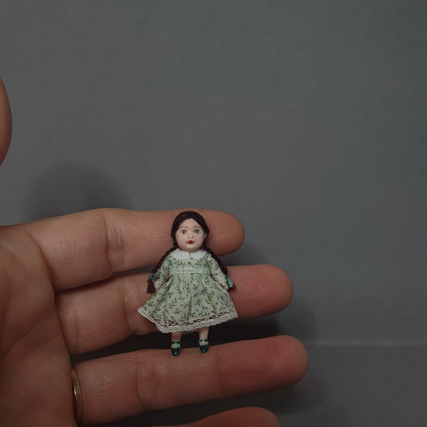 OOAK doll for dollhouse 1/24 about 1.8 inch,  character doll, art doll