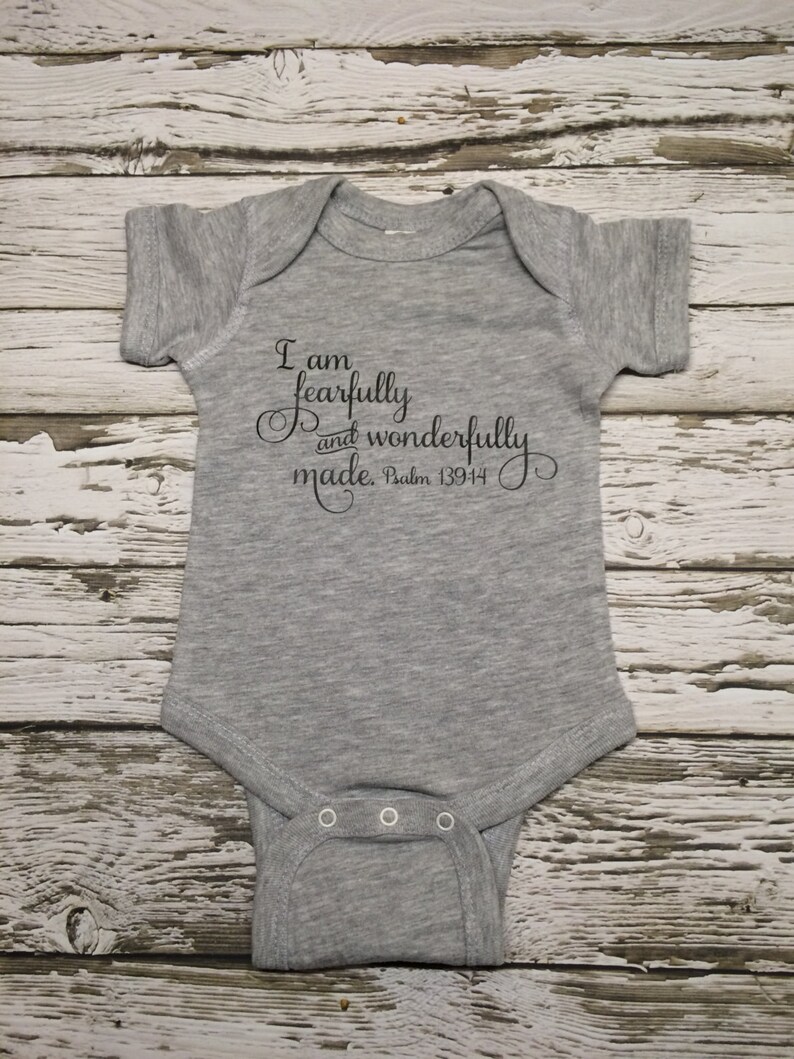 I am fearfully and wonderfully made baby onesie Etsy