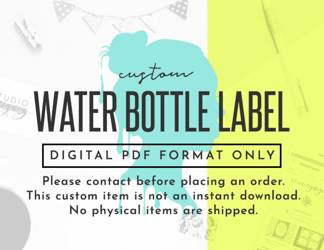 Custom Printable Water Bottle Labels Custom Printable Avery Etsy