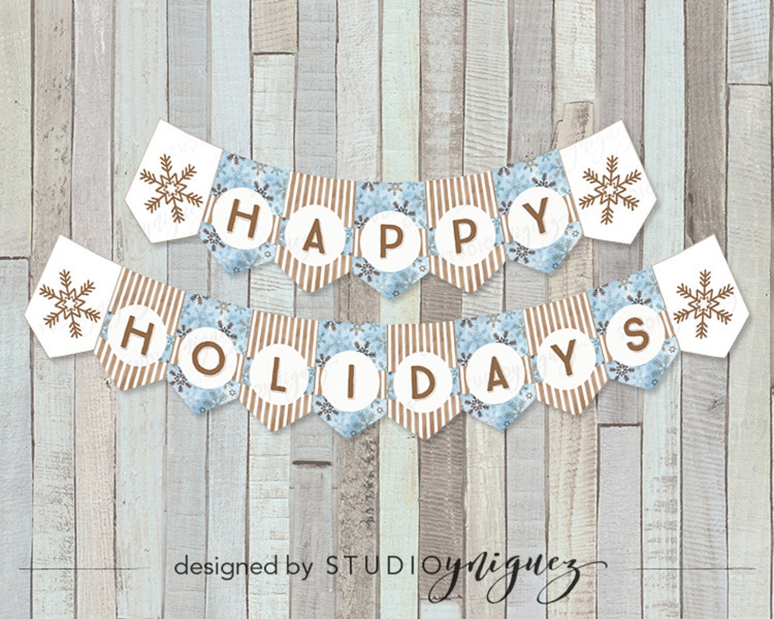 Happy Holidays Printable Banner Christmas Printable Banner - Etsy