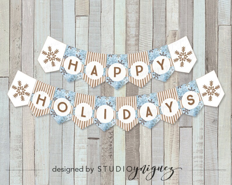 Happy Holidays Printable Banner Christmas Printable Banner - Etsy
