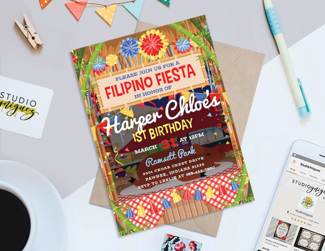 Filipino Fiesta Theme Printable Invitation Printable 5 Etsy