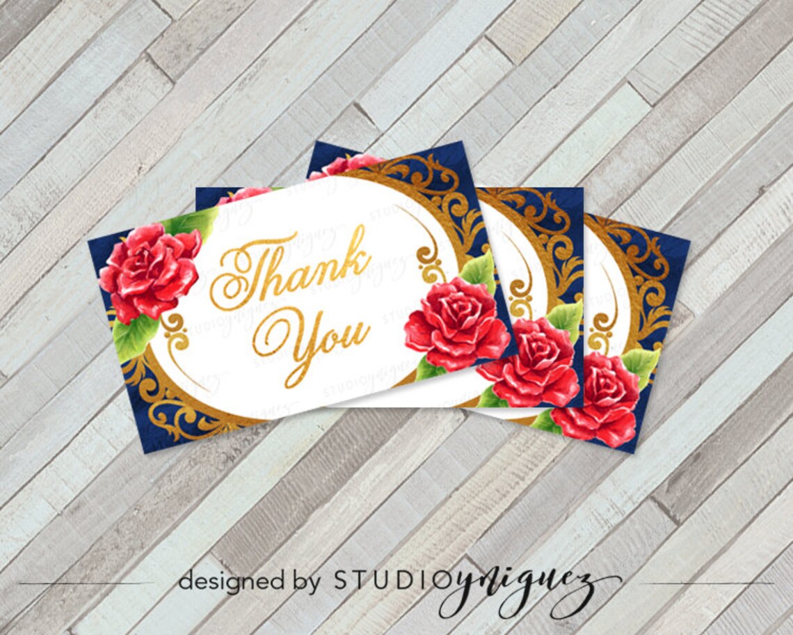 Beauty and the Beast Printable Favor Tags Printable 3.5 | Etsy