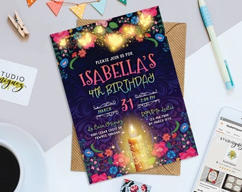 Magical Butterfly Birthday Printable Invitation, Embroidered Floral Birthday Printable Invitation, Enchanted Invitation, Digital File Only