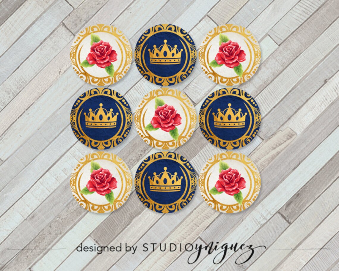 Beauty and the Beast Printable Cupcake Toppers Printable - Etsy