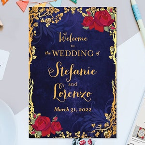 Beauty and the Beast Custom Printable 20&quot; x 30&quot; Welcome Sign, Custom 20&quot; x 30&quot; Printable Welcome Sign, Digital PDF Only