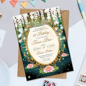 The Frog Prince Birthday Printable Invitation, Custom Princess Birthday Printable Invitation, Frog Princess Invitation, Digital File Only