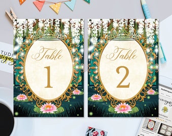 Frog Prince Fairy Tale Birthday Printable 4" x 6" Table Numbers, Printable Table Numbers, Instant Download, PDF Only