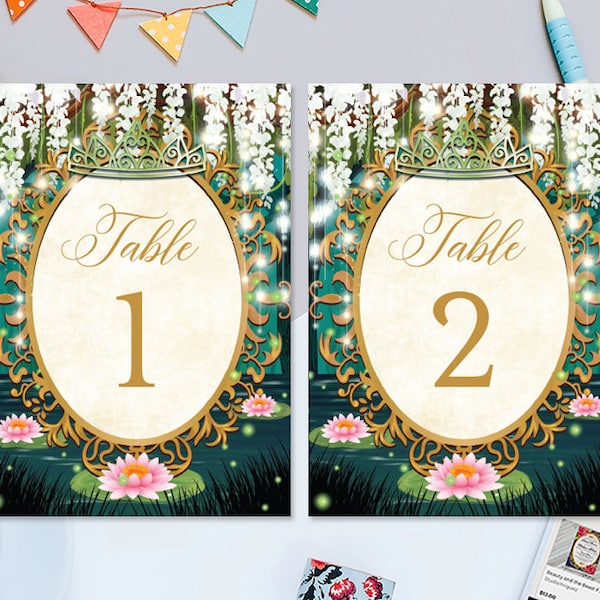 Frog Prince Fairy Tale Birthday Printable 5" x 7" Table Numbers, Printable Table Numbers, Instant Download, PDF Only