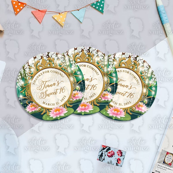 The Frog Prince Printable 2" Round Label Tag Sticker, Frog Princess Birthday Printable Cupcake Topper, 2" Round Label, Digital File Only