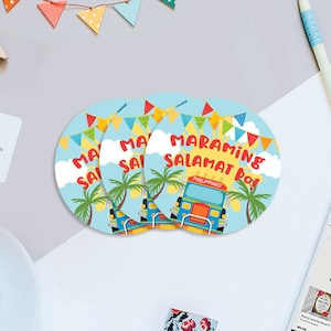Filipino Fiesta Printable 2&quot; Round Labels, Pistahan Favor Tag, Party Favor Printable 2&quot; Round Sticker Design, Avery 22807, Digital PDF Only