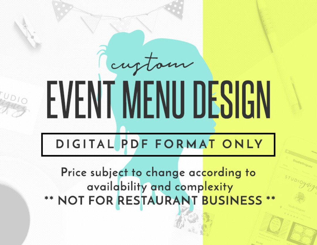 Custom Printable Menu Design, Custom Printable Wedding Menu Design ...