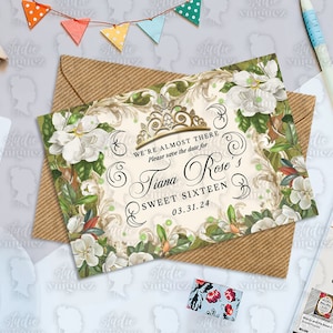 The Frog Prince Birthday Printable Save the Date, Creole Princess Birthday Printable Save the Date, Magnolia Save the Date, Digital File