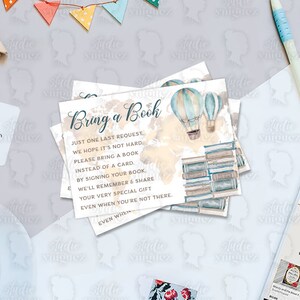 Inserção de livro para chá de bebê da maior aventura, inserção de livro para impressão de chá de balão de ar quente vintage, inserção de livro para cima e para longe, arquivo digital