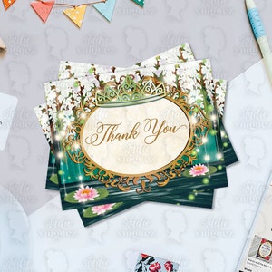 De kikkerprins afdrukbare dank u kaart, sprookje prinses afdrukbare dank u kaarten, Bayou dank u kaarten, alleen digitale bestanden, PDF