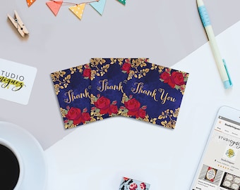 Beauty and the Beast Printable Favor Tags, Printable 2.5" Square Thank You Favor Tags, Favor Tags, DIGITAL PDF ONLY, Instant Download